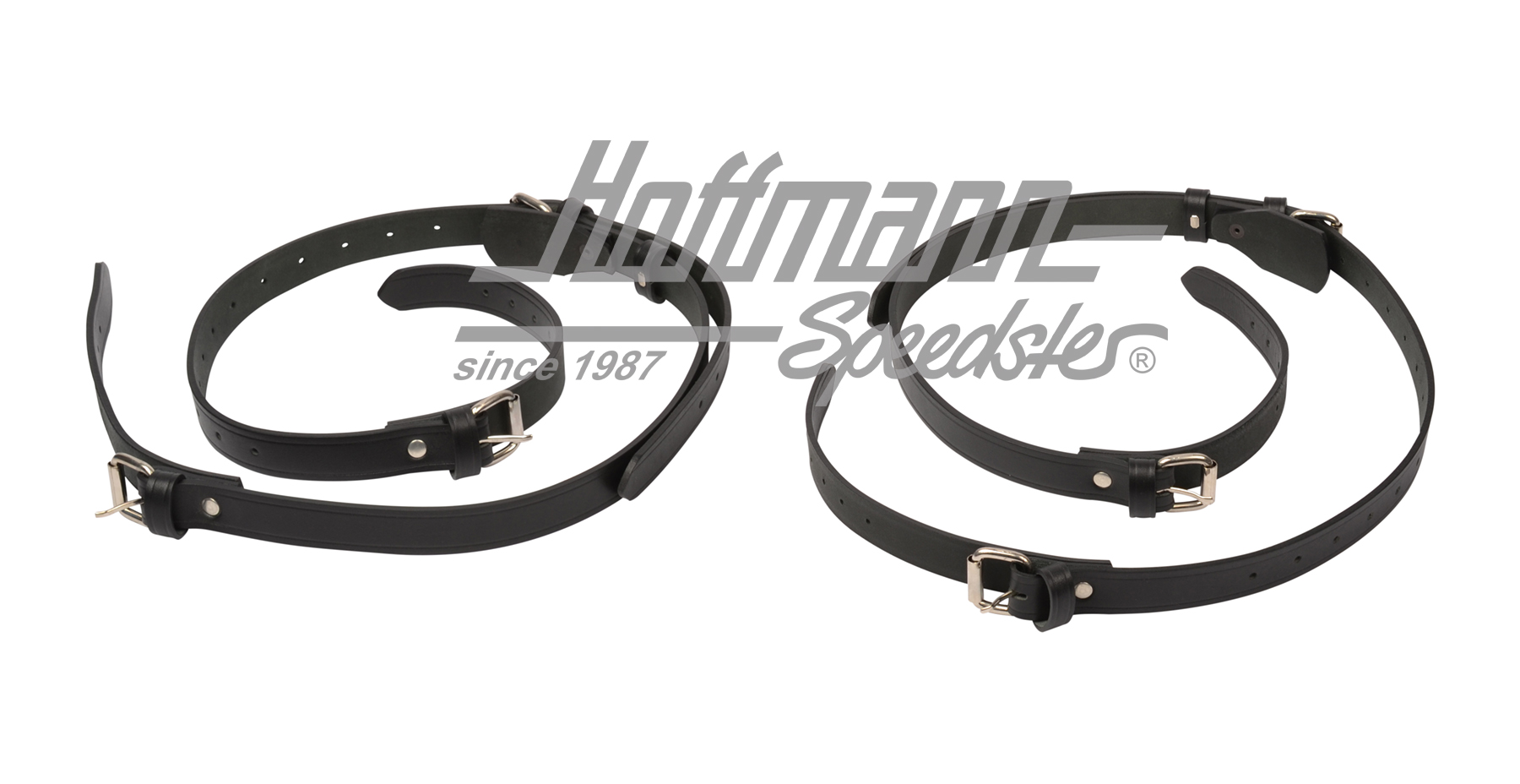 Set di cinghie in pelle, portapacchi, nero                                                          