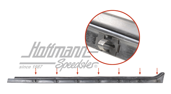 Guarnizione canale di tenuta portiera, interna, destra, -7.68                                       