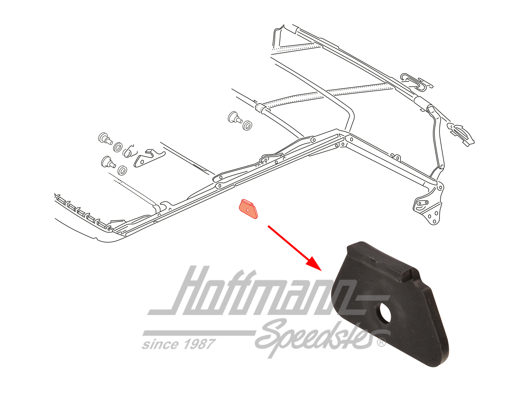 Copertura, collegamento della capote, centrale | 155 871 411 | 180-4048-20