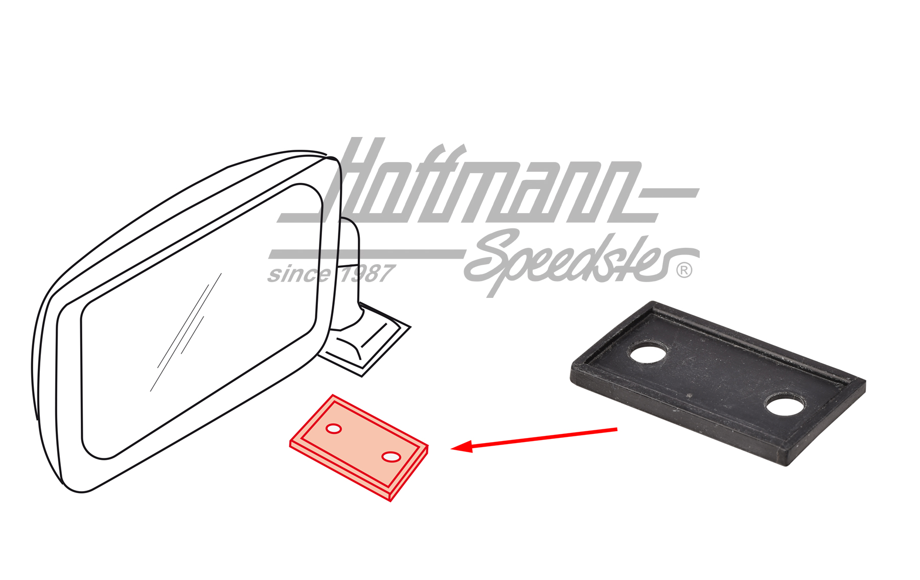 Guarnizione, specchietto, Porsche 914 | 914 731 116 10 | 600-8382