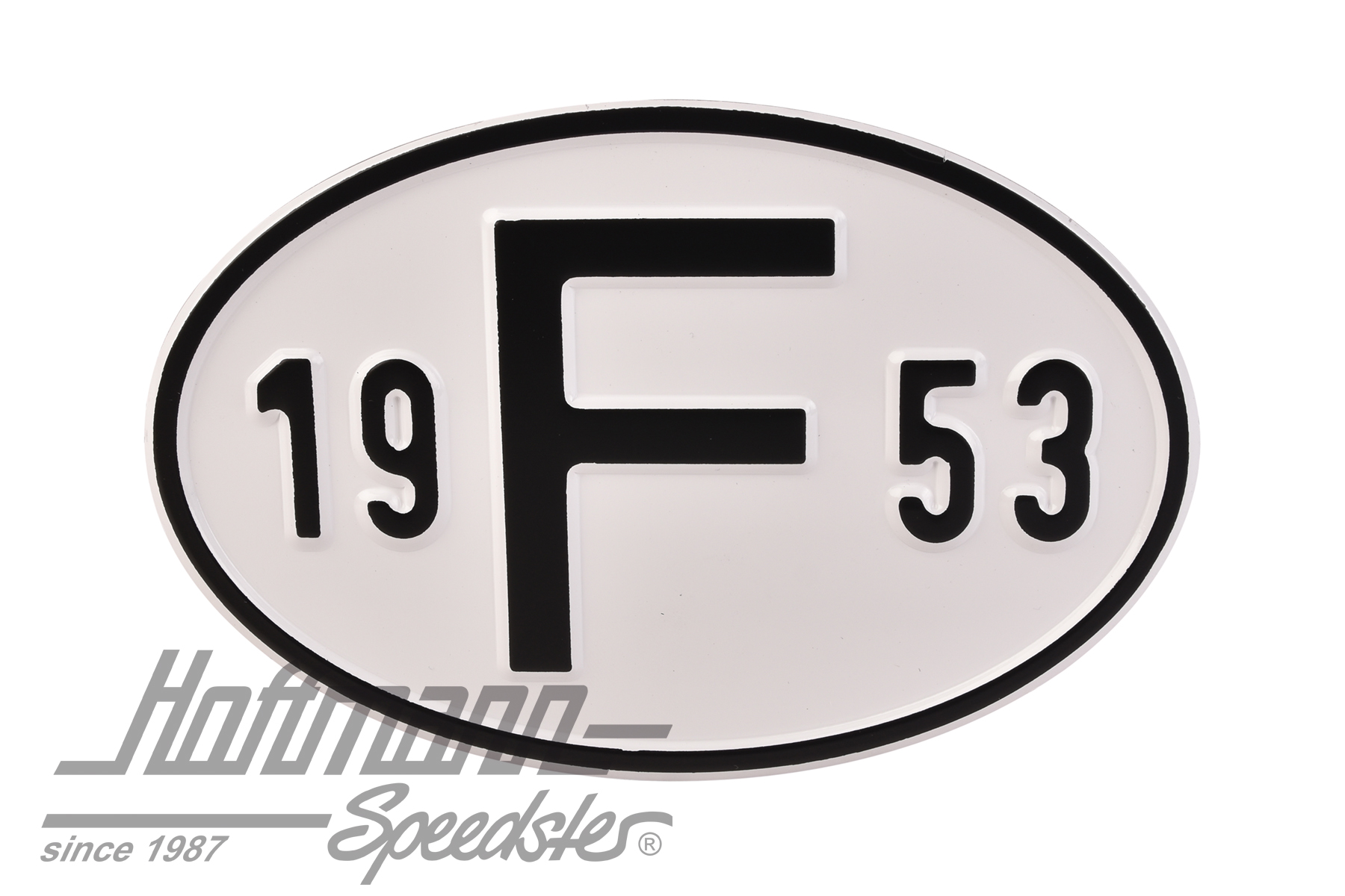 Targa sigla internazionale "F" (Francia), "1953", alluminio |  | 020-2399-53