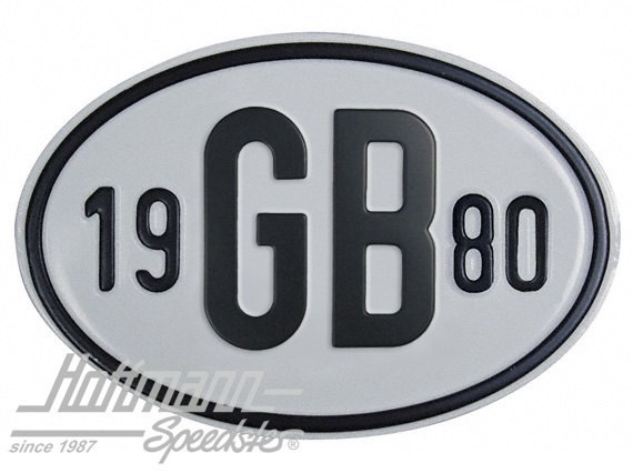 Targa sigla internazionale "GB" (Gran Bretagna), "1980", alluminio |  | 020-2404-80