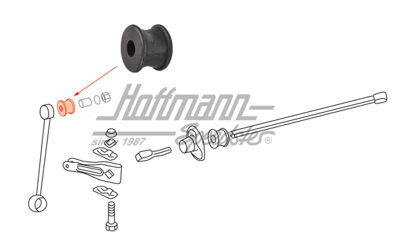 Cuscinetto in gomma, barra stabilizzatore, anteriore, 65-73                                         