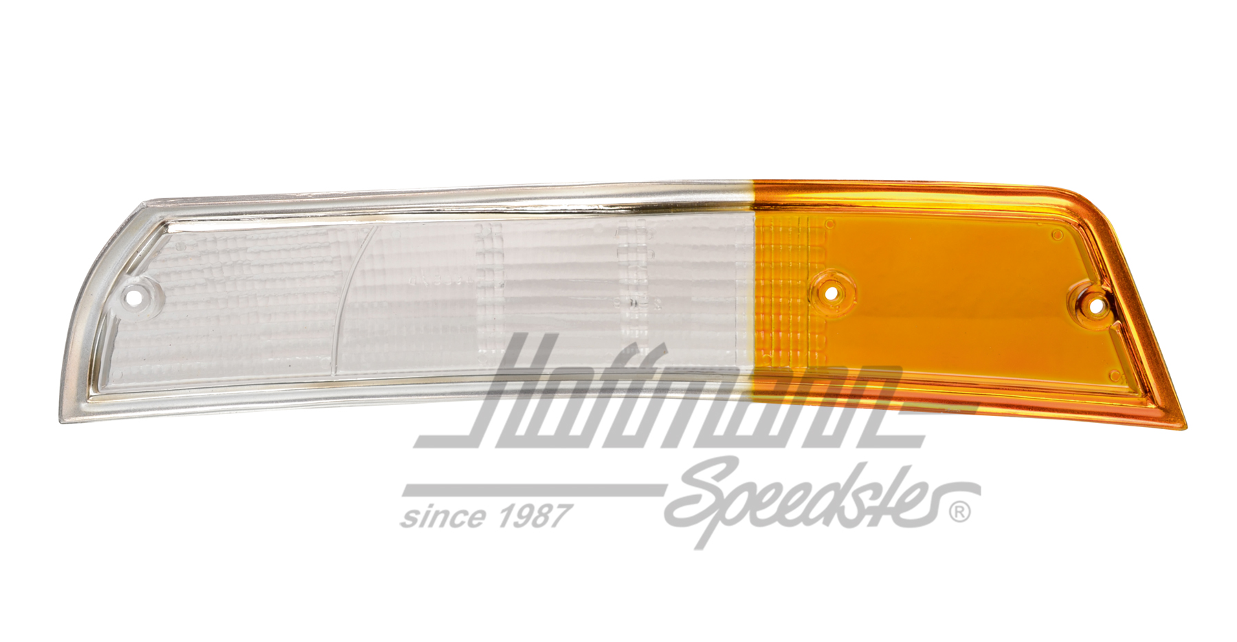 Vetro di lampeggiatore, bianco/giallo/cromo, 69-71, destra                                          