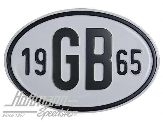 Targa sigla internazionale "GB" (Gran Bretagna), "1965", alluminio |  | 020-2404-65
