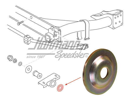 Piattello, cuscinetto gomma, asse posteriore | 171 501 548 | 140-0929-12