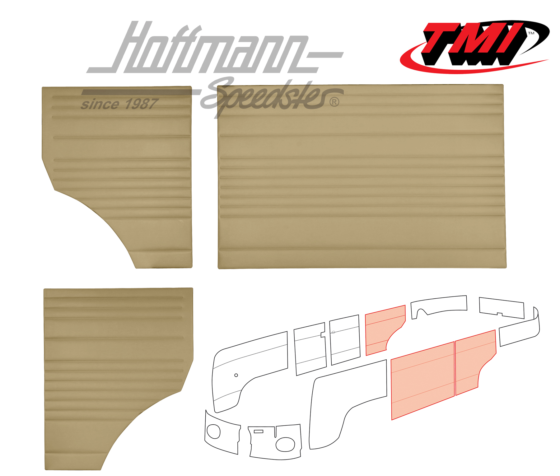Pannelli laterali, centro, 55-62, beige | 10-2112-14 | 098-0576-05