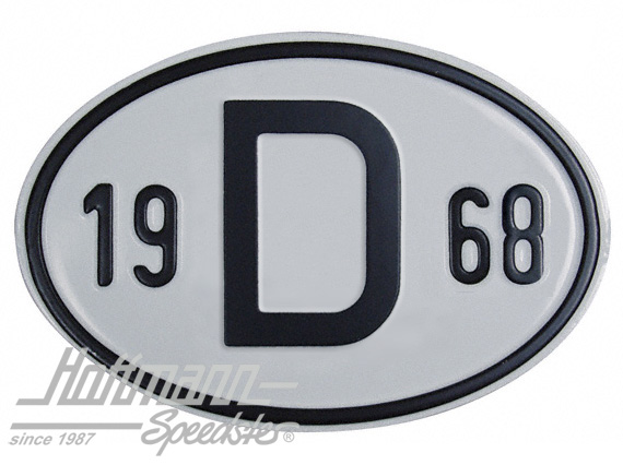 Targa sigla internazionale "D" (Germania), "1968", alluminio |  | 020-2396-68