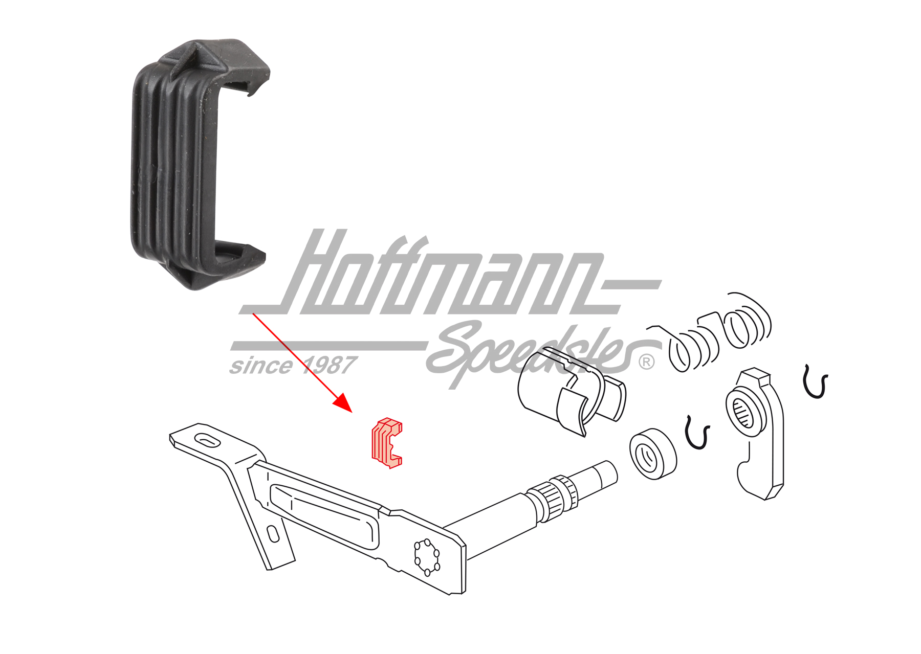 Tampone di arresto, albero di disinnesto, 5 marcie | 020 141 726 | 110-4622-24