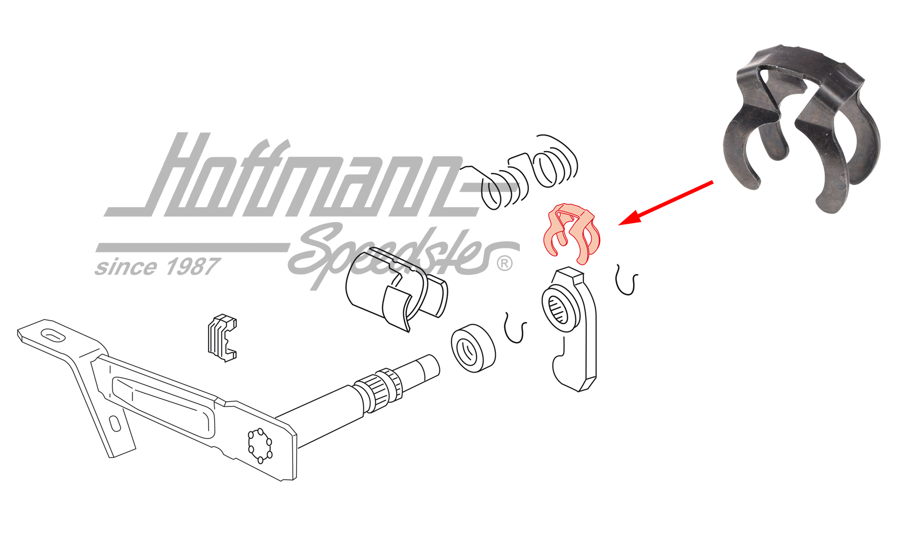 Clip di sicurezza, leva della frizione | 020 141 710 A | 110-4622-26