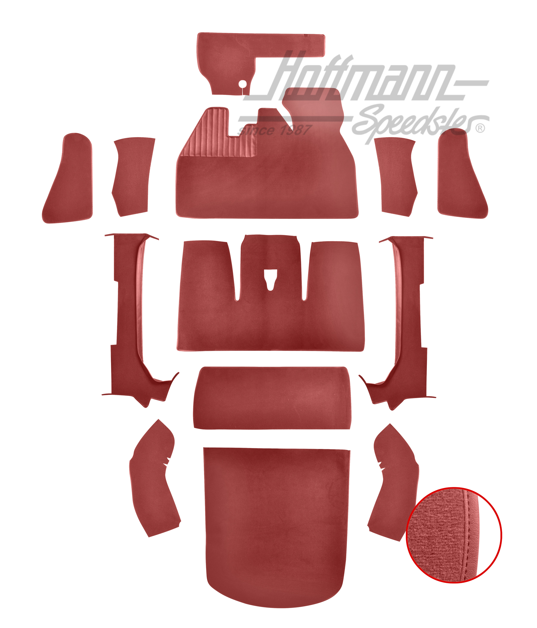 Set tappeti, Maggiolino Cabriolet, 1302, rosso chiaro |  | 026-6027