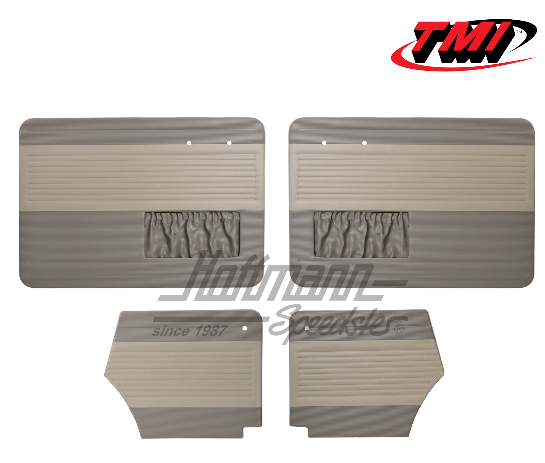 Pannelli per portiera e laterali, Maggiolino Cabriolet, 55-64, bianco vecchio / grigio | 19-1327-16-15 | 055-7554-03