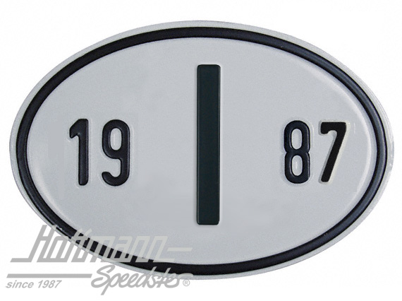 Targa sigla internazionale "I" (ITALIA), "1987", alluminio |  | 020-2402-87