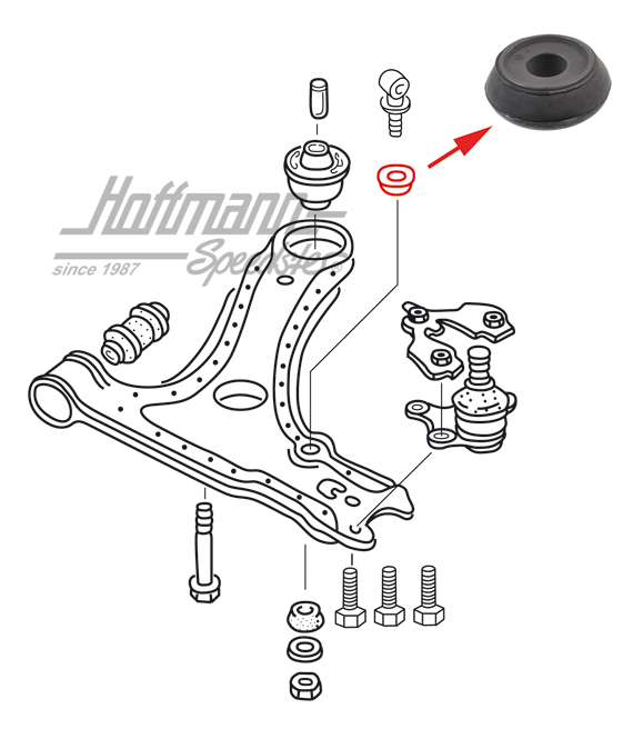 Cuscinetto in gomma, barra di trazione/braccio trasversale | 191 411 329 | 204-0428