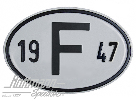 Targa sigla internazionale "F" (Francia), "1947", alluminio |  | 020-2399-47