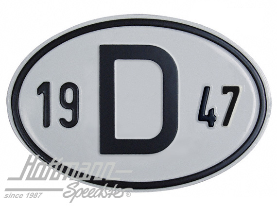 Targa sigla internazionale "D" (Germania), "1947", alluminio |  | 020-2396-47