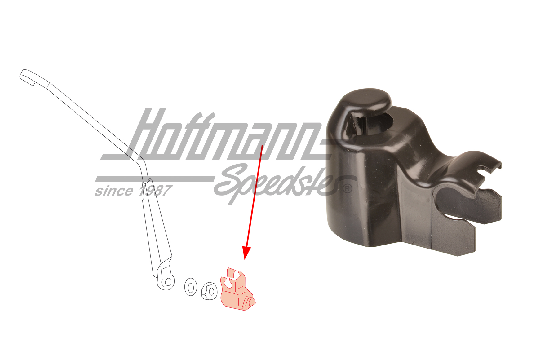Cappuccio, braccio tergicristalli, posteriore, Furgone T4                                           