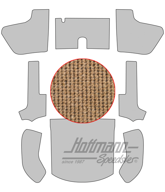 Set tappeti, Cabriolet, 56-64, filato capello, beige |  | 026-5041-05