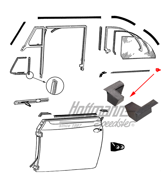 Pezzi finali, finestra girevole, colonna C, sinistra / destra |  | 020-5058