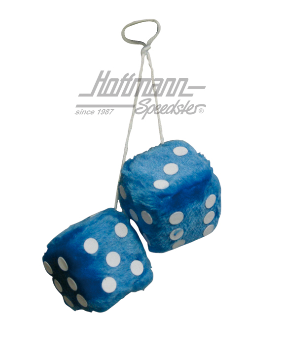 Fuzzy Dice, 6x6 cm, blu | 368-BU 2.5 | 200-8005