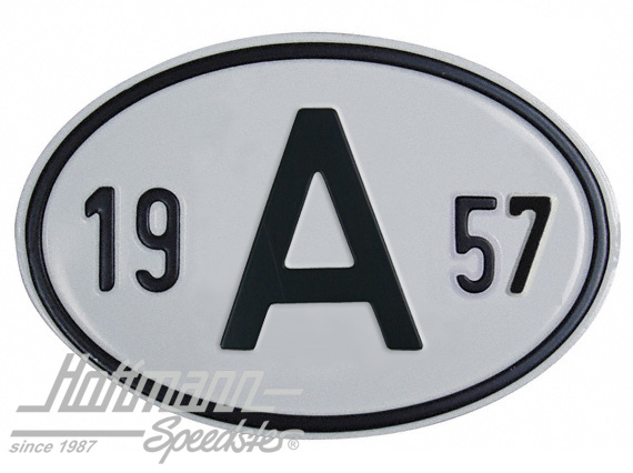 Targa sigla internazionale "A" (Austria), "1957", alluminio |  | 020-2398-57