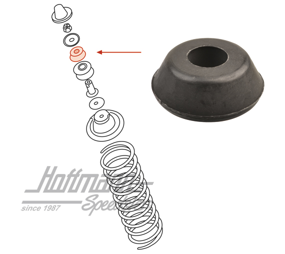 Cuscinetto in gomma
, ammortizzatore, posteriore, superiore                                        