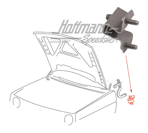 Supporto, cerniera di cofano, Golf 2 | 191 823 643 | 208-1096