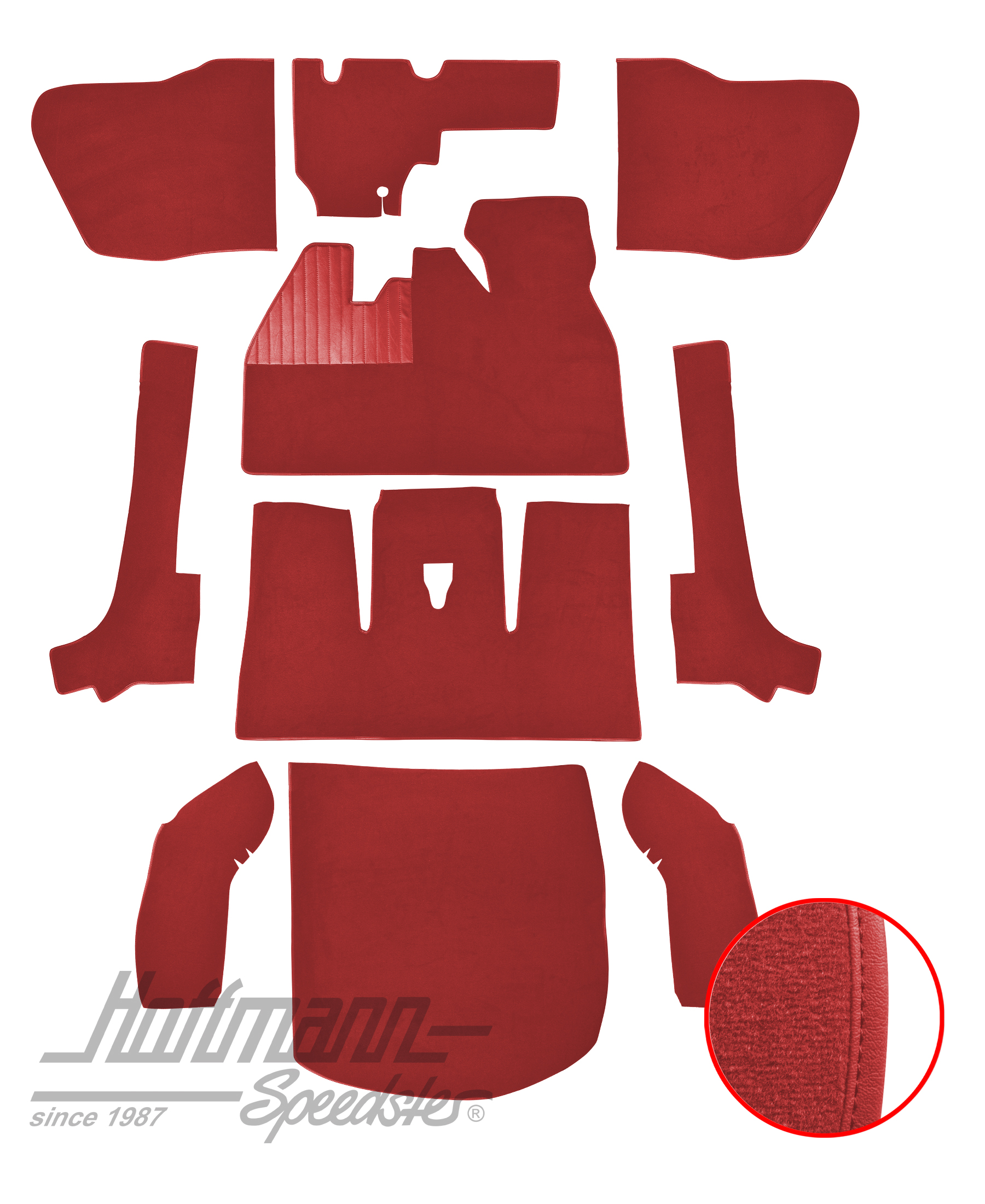 Set tappeti, Cabriolet,8.66-7.70, rosso chiaro |  | 026-5927