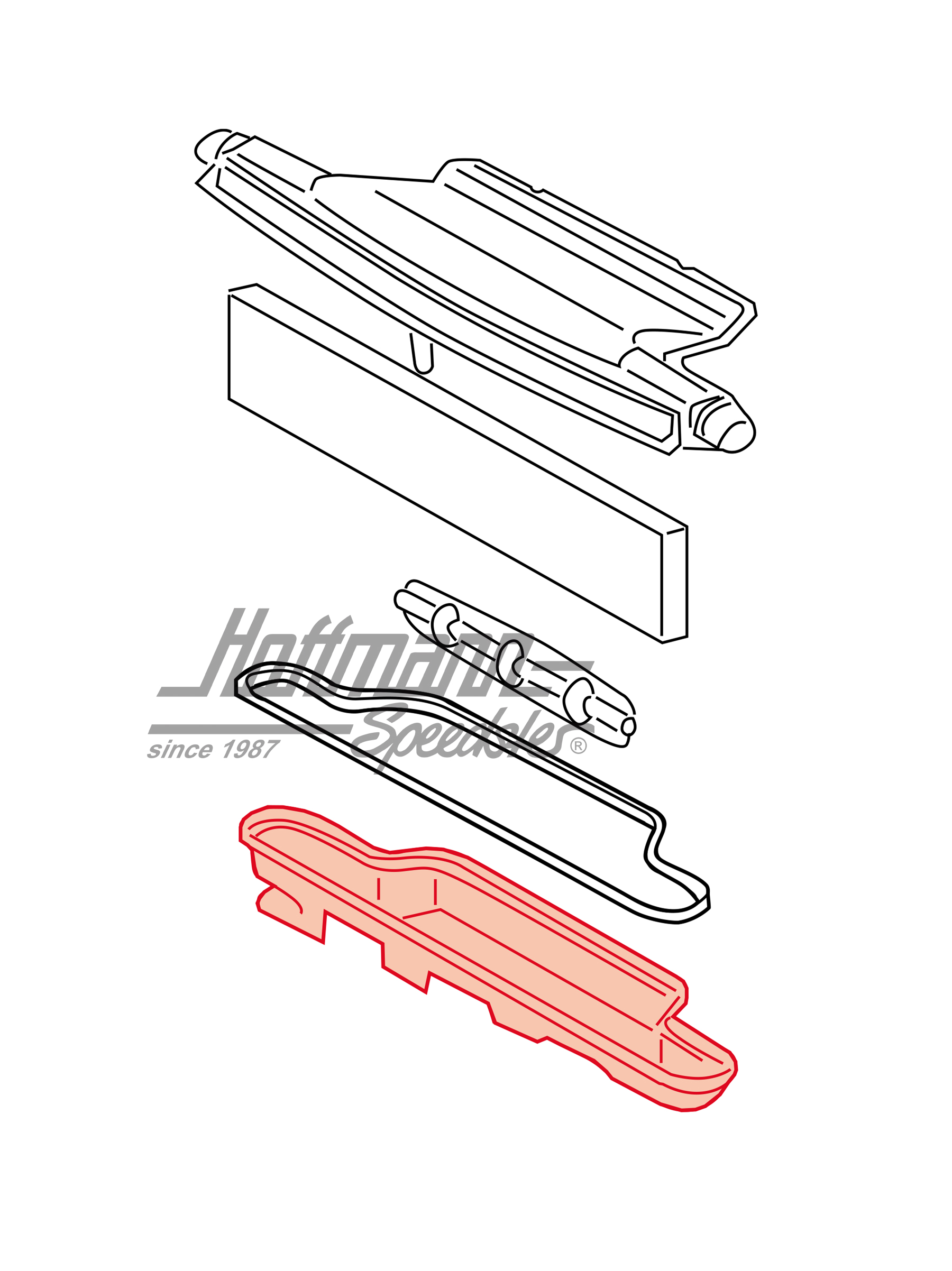 Sottovaso d'acqua, scatola della ventola, davanti                                                   