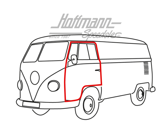 Guarnizione porta, Furgone T1, -7.67, sinistra / destra | 211 898 721 | 089-0110