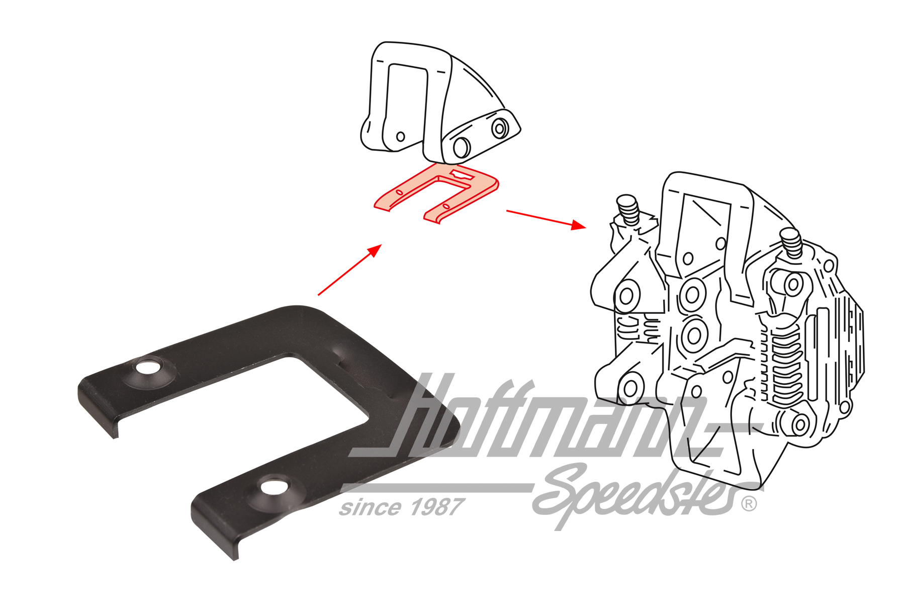Lamiera a molla, pinza freno, asse posteriore, superiore, 78-89 | 930 351 540 03 | 522-1245