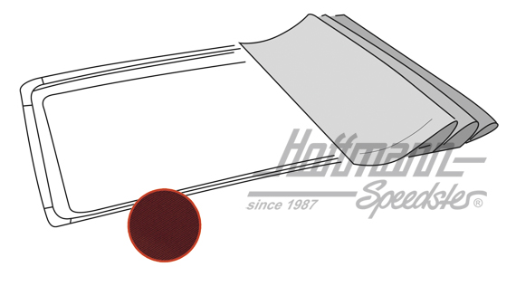 Fodera per tetto pieghevole, Golf 2, Sonnenland, rossa | --------- | 208-5582-60