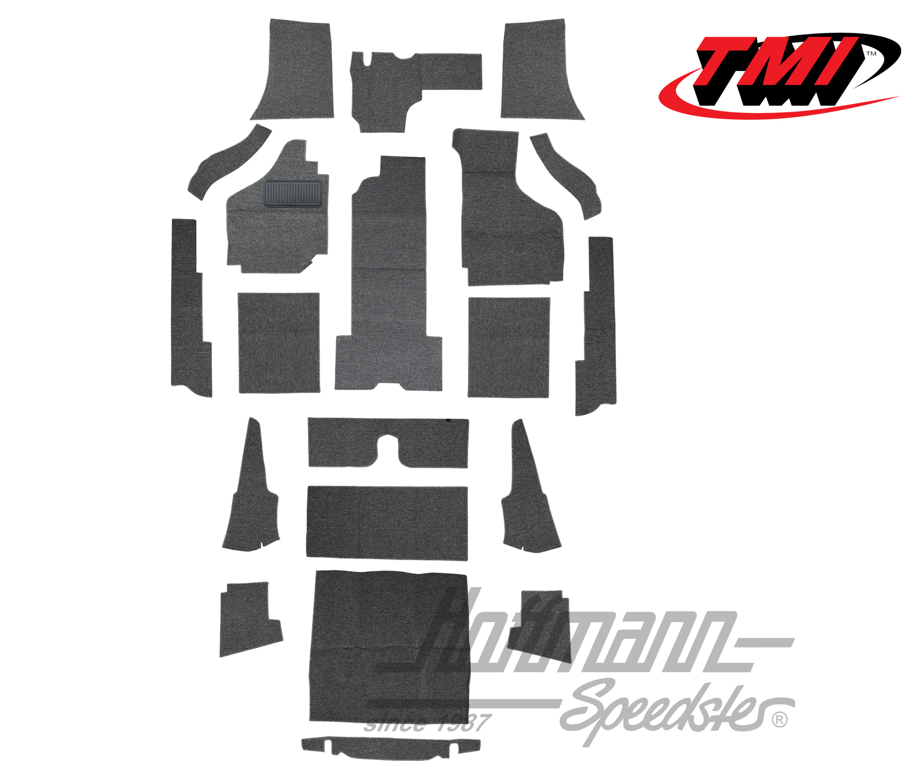 Set tappeti, Karmann Ghia Cabriolet, grigio, 8.68- | 34-F1626-407 | 066-0049-20