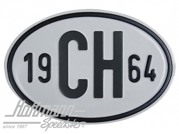 Targa sigla internazionale "CH" (Svizzera), "1964", alluminio |  | 020-2401-64