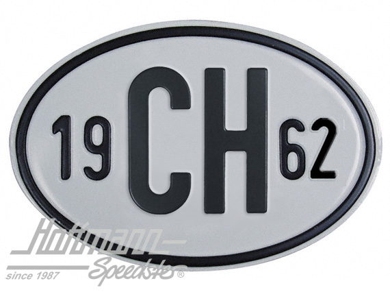 Targa sigla internazionale "CH" (Svizzera), "1962", alluminio |  | 020-2401-62