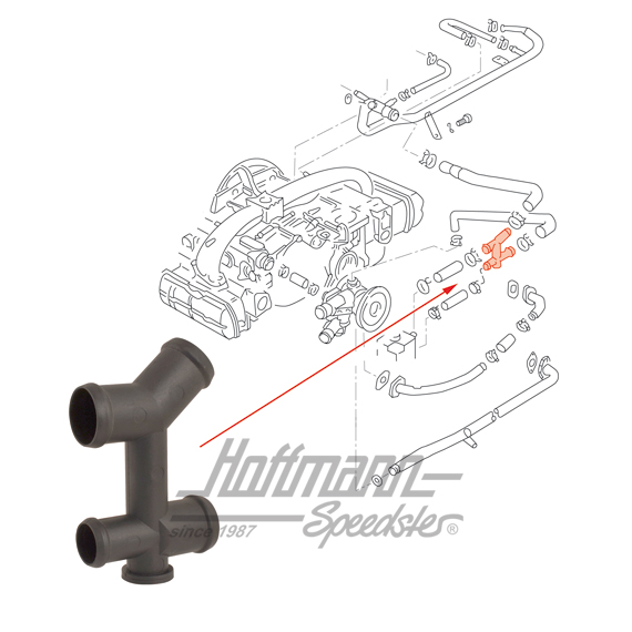Distributore, pezzo a T doppio, 83-85 | 025 121 438 | 307-4008-08