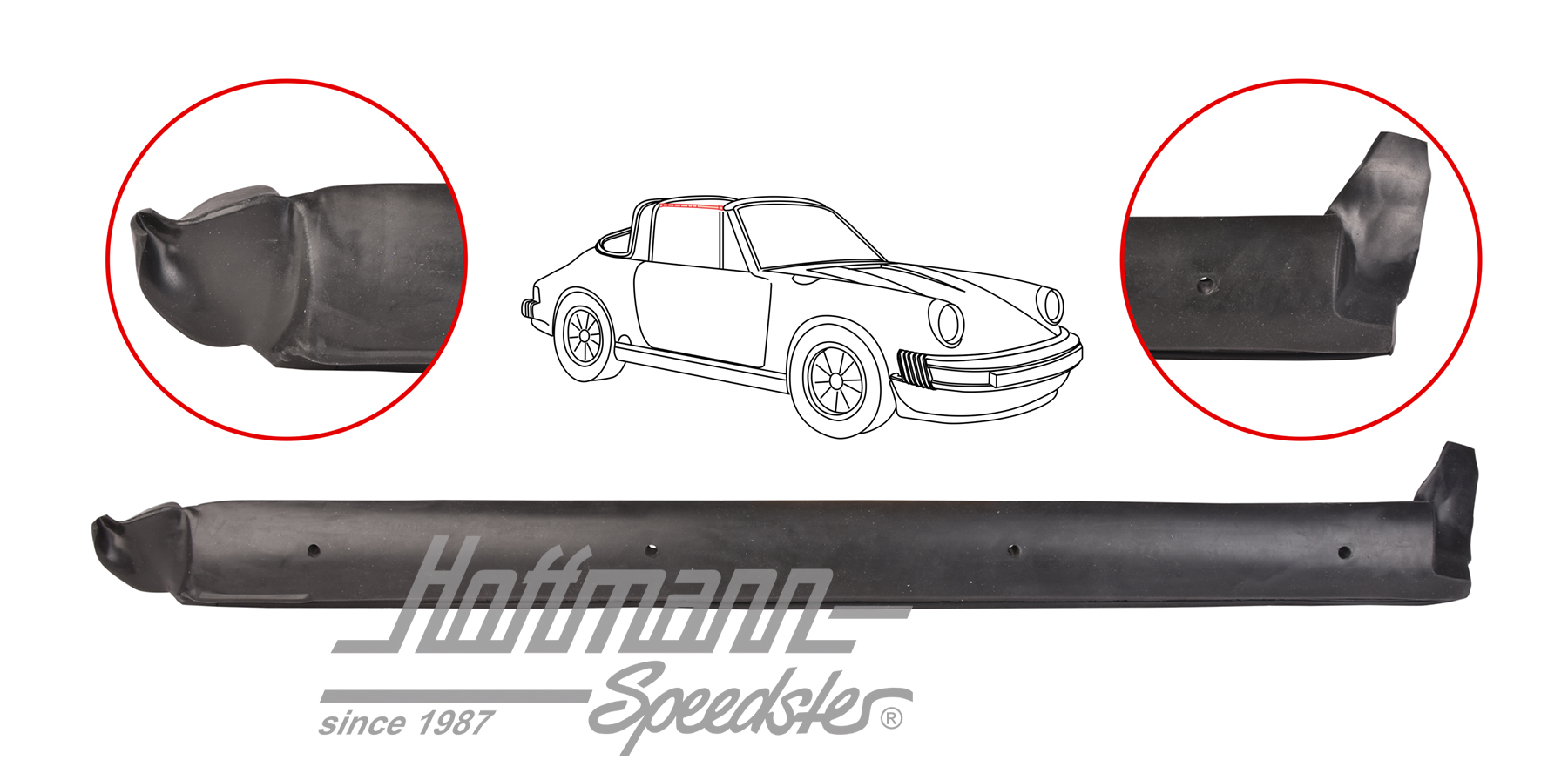 Guarnizione, tetto Targa, 70-89, destra | 911 565 260 40 | 515-0120-12