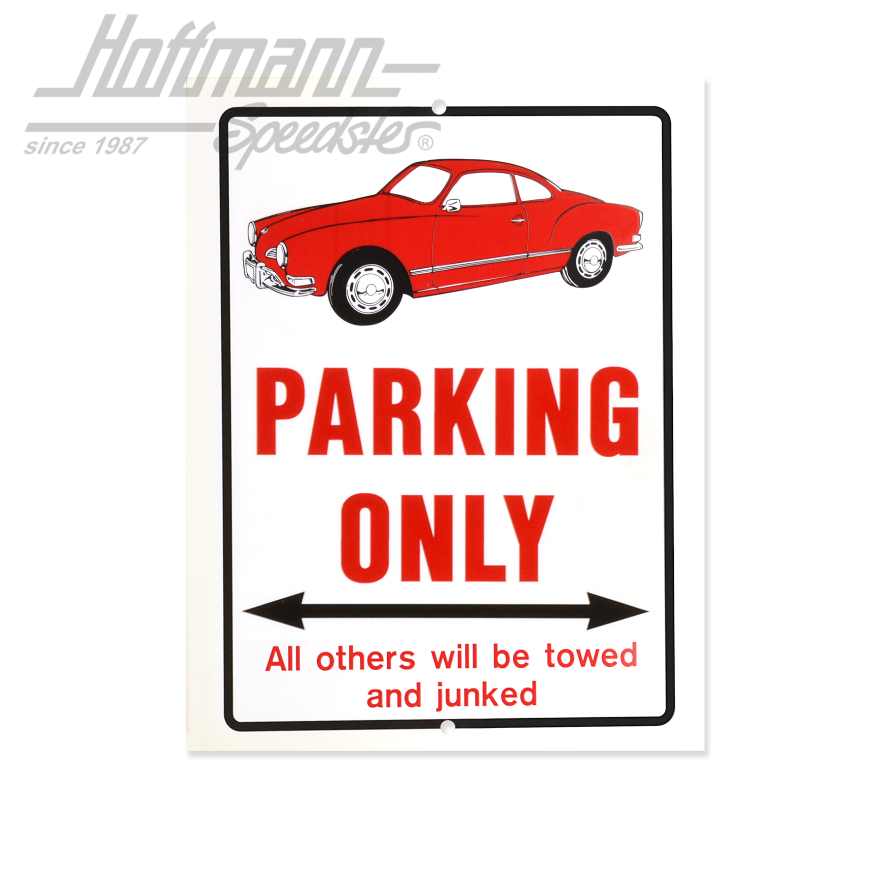Cartello "PARKING ONLY", Karmann Ghia, rosso | 15-1030-0 | 021-0175-40