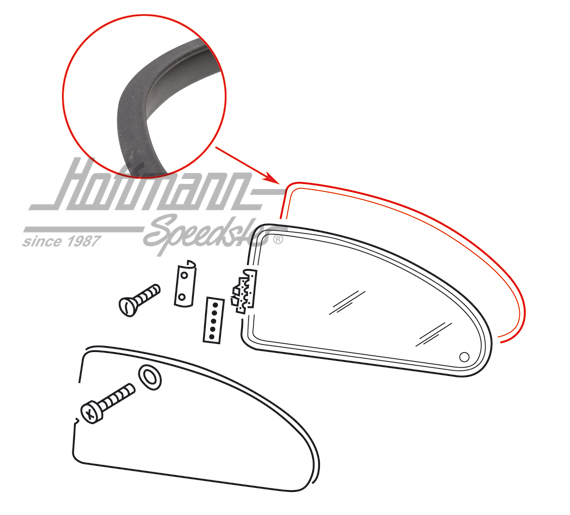 Guarnizione intorno al deflettore, posteriore, -7.64 | 113 847 135 | 020-2258-18