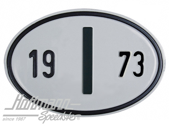 Targa sigla internazionale "I" (ITALIA), "1973", alluminio |  | 020-2402-73