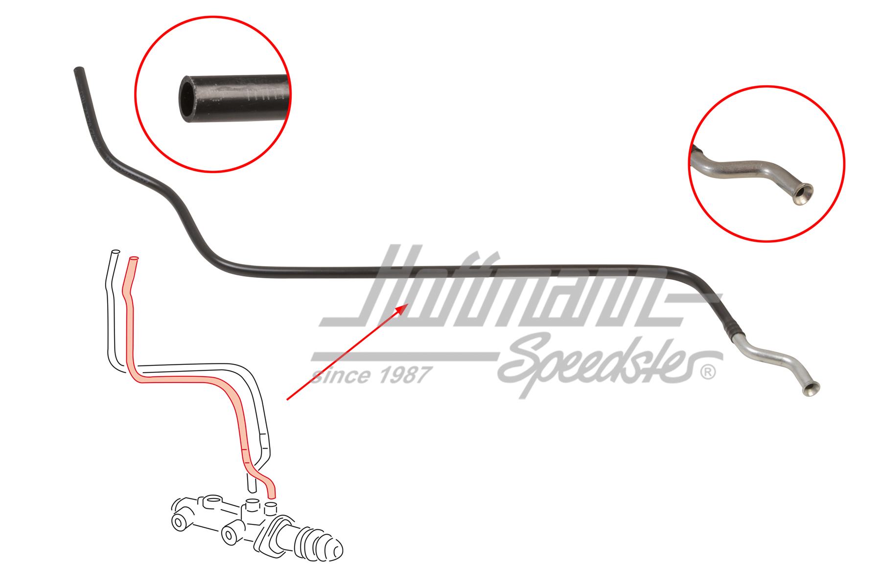 Condotto, cilindro maestro/serbatoio, 911, posteriore | PCG 355 063 00 | 522-1073-14
