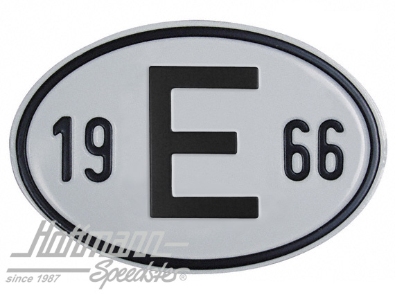Targa sigla internazionale "E" ( Spagna), "1966", alluminio |  | 020-2403-66