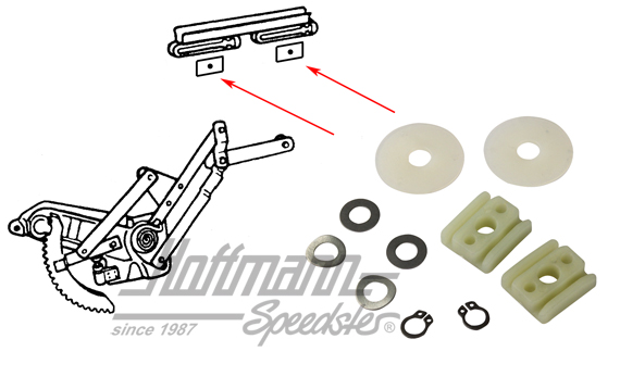 Set slitta per alzacristallo Cabriolet, 8.64-                                                       