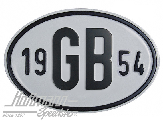 Targa sigla internazionale "GB" (Gran Bretagna), "1954", alluminio |  | 020-2404-54