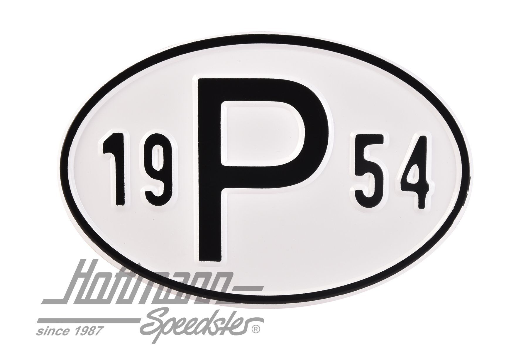 Targa sigla internazionale "P" (Portogallo), "1954", alluminio |  | 020-2405-54