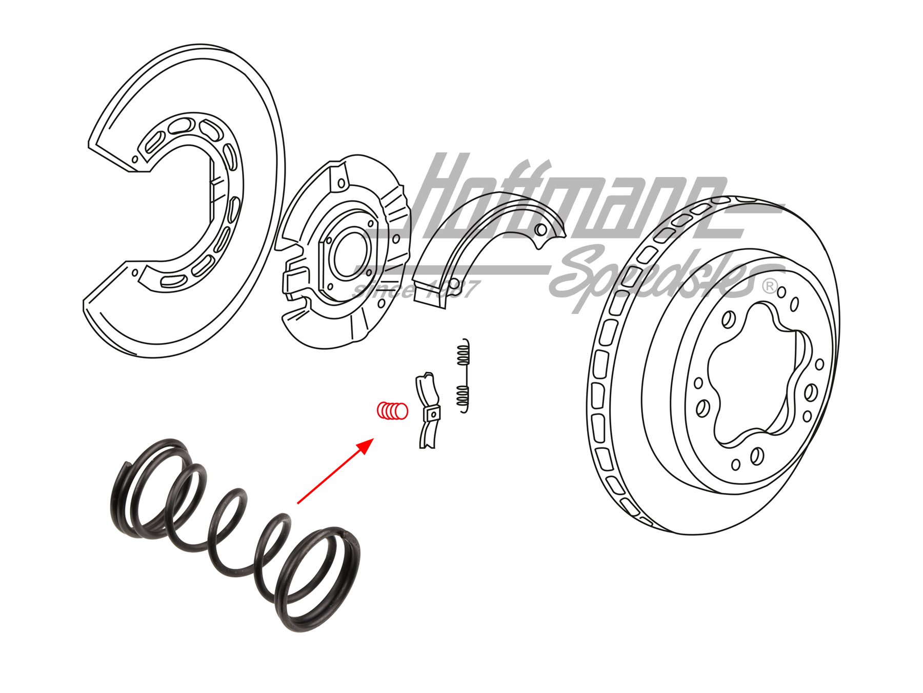 Molla di pressione, distanziale, ganasce freno
, 65-89 | 901 352 953 12 | 522-1430-25