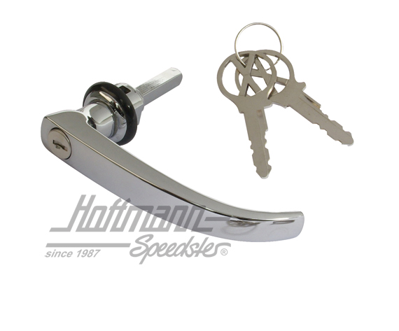 Maniglia porta ribaltabile, esterna, cromata, 58-67, lunga                                          