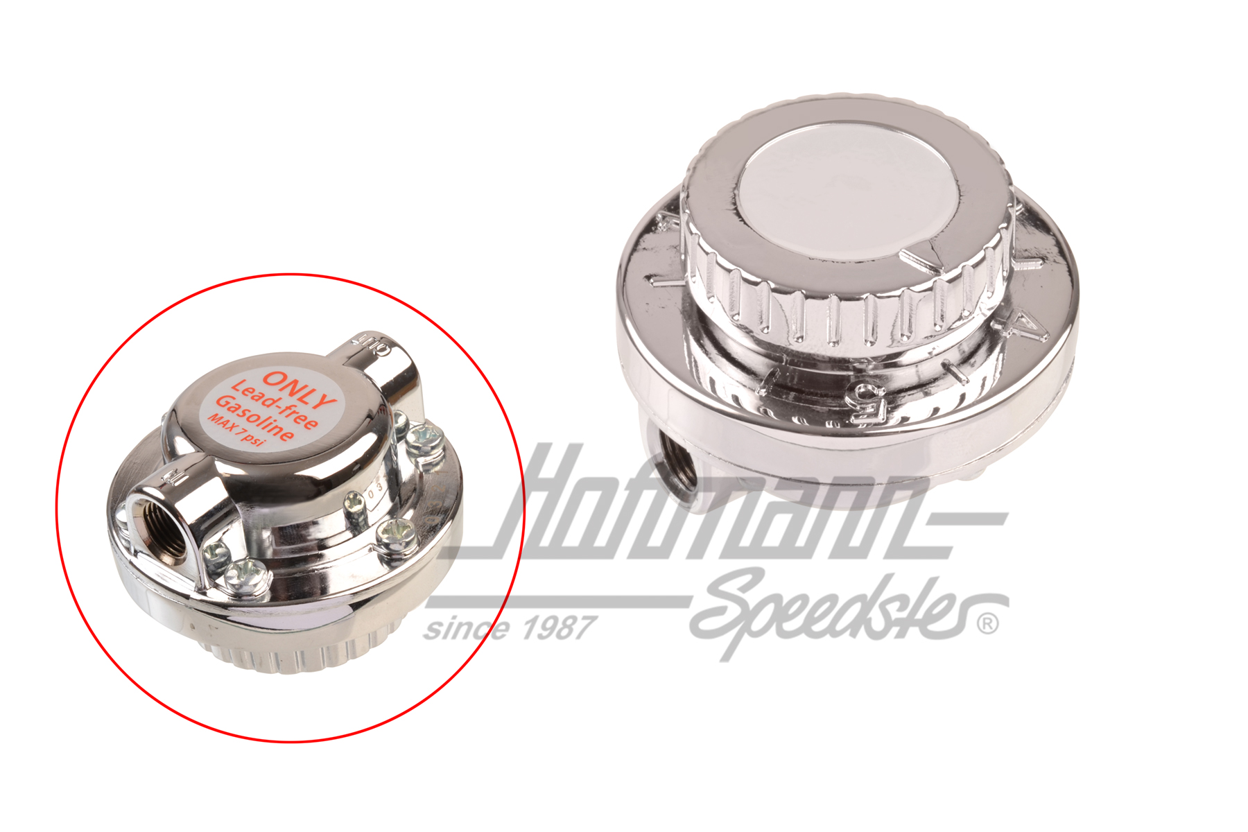 Regolatore di pressione della benzina, cromato (senza supporto) | AC127215B | 010-1320-05