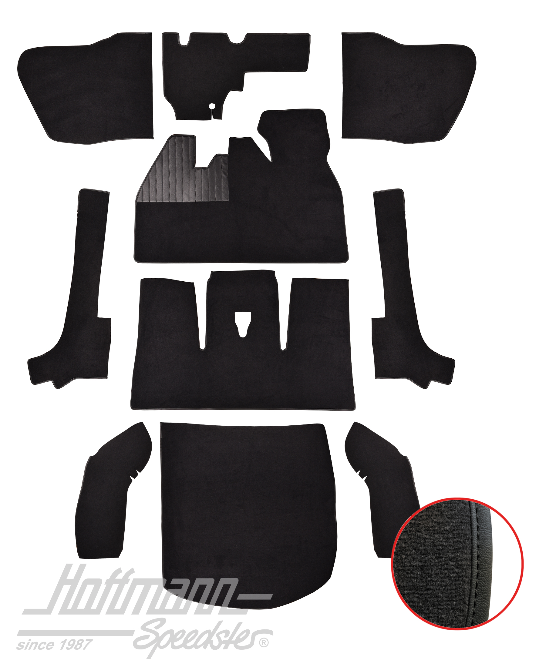 Set tappeti, Cabriolet,8.66-7.70, nero |  | 026-5921