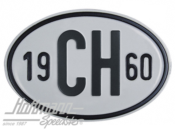 Targa sigla internazionale "CH" (Svizzera), "1960", alluminio |  | 020-2401-60
